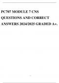 PC707 MODULE 7 CNS QUESTIONS AND CORRECT ANSWERS 2024/2025 GRADED A+.