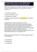 Perioperative Care &lpar;Lewis Med-Surg Section 4&rpar; Questions And Answers 