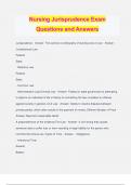 Nursing Jurisprudence Exam Questions and Answers