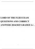 LORD OF THE FLIES EXAM QUESTIONS AND CORRECT ANSWERS 2024/2025 GRADED A+ .