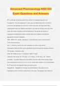 Advanced Pharmacology NSG 533 Exam Questions and Answers