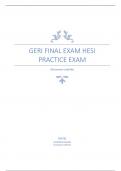 Geri Final Exam HESI practice exam