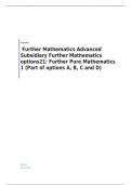 Pearson    AS LEVEL Further Mathematics Advanced Subsidiary Further Mathematics options21&colon; QUESTION PAPER  2023 