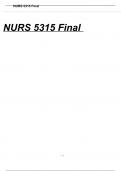 NURS 5315 FINAL REAL EXAM 2023/2024 WITH 100%VERIFIED SOLUTIONS GRADED A