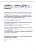 CAIA Level 1 - Chapter 1&colon; What is an Alternative Investment&quest; With Complete Solutions