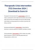 Therapeutic Crisis Intervention (TCI) Overview 2024 | Download to Score A+