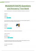 MLS(ASCP/ASCPi) Questions and Answers/ Test Bank
