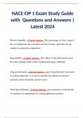 NACE CIP 1 Exam Study Guide with Questions and Answers | Latest 2024