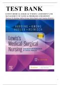 Test Bank for Lewis Medical Surgical Nursing, 12th Edition (Harding, 2023), Chapter 1-69 | All Chapters with Correct Questions and Answers