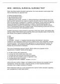 HESI - MEDICAL SURGICAL NURSING TEST