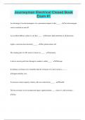 Journeyman Electrical Closed Book Exam  &vert; Questions with 100&percnt; Correct Answers &vert; Latest Update 2024 &vert; Verified