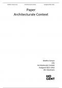 Architecturale context: paper