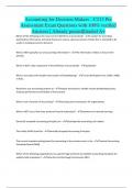 Accounting for Decision Makers - C213 Pre Assessment Exam Questions with 100&percnt; verified Answers &vert; Already passed&vert;Graded A&plus;
