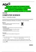 AQA GCSE COMPUTER SCIENCE 8525/2 COMPUTER SCIENCE PAPER 2 COMPUTING CONCEPTS ASSESSMENT PAPER (AUTHENTIC MARKING SCHEME ATTACHED)