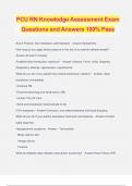 PCU RN Knowledge Assessment Exam Questions and Answers 100% Pass