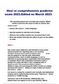 Hesi rn comprehensive predictor exam 2023.Edited on March 2023