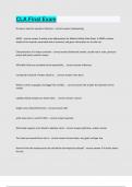 CLA Final Exam Questions and answers latest update 