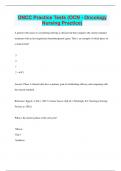 ONCC Practice Tests &lpar;OCN - Oncology Nursing Practice&rpar; &vert; Questions with 100&percnt; Correct Answers &vert; Latest Update 2024 &vert; Verified