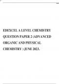 EDEXCEL A LEVEL CHEMISTRY QUESTION PAPER 2 (ADVANCED ORGANIC AND PHYSICAL CHEMISTRY ) JUNE 2023.