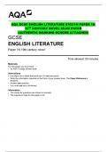 AQA GCSE  ENGLISH LITERTURE PAPER 1&2 EXAM PAPERS (AUTHENTIC  MARKING SCHEME ATTACHED)