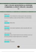 CRCS EXAM &vert; QUESTIONS & ANSWERS  &lpar;VERIFIED&rpar; &vert; LATEST UPDATE &vert; GRADED  A&plus;