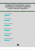 STARBUCKS BAR TRAINING EXAM &vert;  QUESTIONS & ANSWERS &lpar;VERIFIED&rpar; &vert;  LATEST UPDATE &vert; GRADED A&plus;