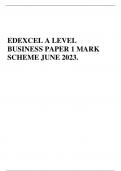 EDEXCEL A LEVEL BUSINESS PAPER 1 MARK SCHEME JUNE 2023.