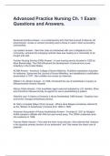 Advanced Practice Nursing Ch. 1 Exam Questions and Answers