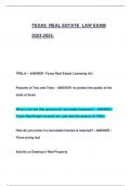 TEXAS REAL ESTATE LAW EXAM  2023-2024&period;