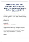 NUR4590 / NUR 4590 Exam 2: Professional Identity of the Nurse Leader | 100+ Questions and Answers Graded A+ | Latest 2023/2024 | Rasmussen
