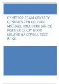 GENETICS: FROM GENES TO GENOMES 7TH EDITION MICHAEL GOLDBERG JANICE FISCHER LEROY HOOD LELAND HARTWELL TEST BANK