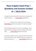 Texas Irrigator Exam Prep | Questions and Answers Graded A+ | 2023/2024