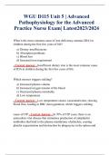 WGU D115 Unit 5 | Advanced Pathophysiology for the Advanced Practice Nurse Exam| Latest2023/2024 