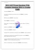 MLS ASCP Exam Questions With Complete Solutions 2024 A+ Graded Guide
