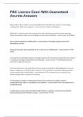 P&C License Exam With Guaranteed Acurate Answers