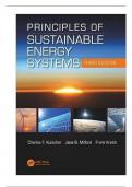 Solution Manual for Principles of Sustainable Energy Systems, 3rd Edition By Charles Kutscher, Jana Milford