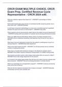 CRCR EXAM MULTIPLE CHOICE, CRCR Exam Prep, Certified Revenue Cycle Representative - CRCR 2024 edtt.