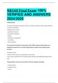 BEST ANSWERS NR548 Final Exam 100%  VERIFIED AND ANSWERS  2024/2025