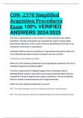 BEST ANSWERS CON- 2370 Simplified Acquistion Procedures Exam 100&percnt; VERIFIED  ANSWERS 2024&sol;2025