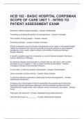 HCB 102 - BASIC HOSPITAL CORPSMAN SCOPE OF CARE UNIT 1 - INTRO TO PATIENT ASSESSMENT EXAM 2024