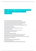 NEIEP Elevator 245-250 Exam Questions with Complete Verified Solutions 2024/2025