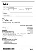 AQA AS PSYCHOLOGY 7181/1 Paper 1 Introductory topics in Psychology Question Paper + Mark scheme [MERGED] June (2023/2024)(VERIFIED)