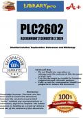 PLC2602 Assignment 2 (COMPLETE ANSWERS) Semester 2 2024 (755647) - DUE 16 September 2024
