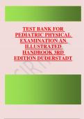 TEST BANK FOR PEDIATRIC PHYSICAL EXAMINATION AN ILLUSTRATED HANDBOOK 3RD EDITION DUDERSTADT