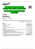 AQA GCSE PHYSICS 8463/2HR HIGHER TIER PAPER 2 JUNE EXAM  (AUTHENTIC MARKING SCHEME ATTACHED)