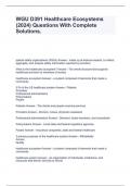 WGU D391 Healthcare Ecosystems &lpar;2024&rpar; Questions With Complete Solutions&period;