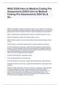 WGU D254 Intro to Medical Coding Pre Assessment (D254 Intro to Medical Coding Pre Assessment) 2024 Qs & As..