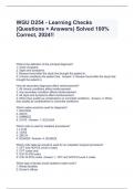 WGU D254 - Learning Checks &lpar;Questions &plus; Answers&rpar; Solved 100&percnt; Correct&comma; 2024&excl;&excl;