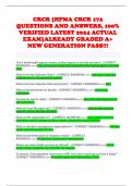 CRCR &vert;HFMA CRCR 172 QUESTIONS AND ANSWERS&comma; 100&percnt; VERIFIED LATEST 2024 ACTUAL EXAM&vert;ALREADY GRADED A&plus; NEW GENERATION PASS&excl;&excl;&excl;