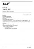 AQA AS SOCIOLOGY 7191&sol;2 Paper 2 Research Methods and Topics in Sociology Question Paper & Mark scheme &lpar;Merged&rpar; June 2023 